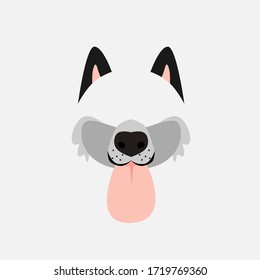 dog funny mask for kids party, vector design illustration