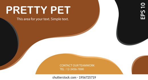 Dog fur color concept background with black brown and white, banner area space for text. Designed texture and modern colorful wallpaper.