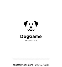dog game logo design creative, dog face combine with game controller logo concept