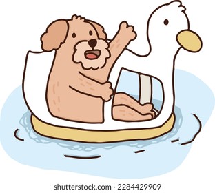 dog, dog gang, duck spinning dog, cute dog, illustration