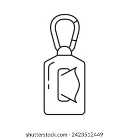 Dog garbage case line icon. Black simple pictogram of pet poop bag with holder. Vector isolated element on white background