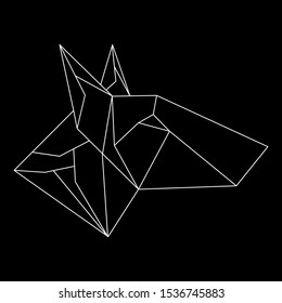 dog geometric modern design flat logo