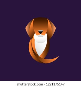 Dog geometrical animal design vector