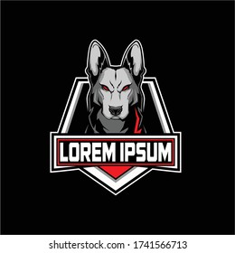 Dog German Shepard badge logo vector