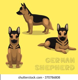 Dog German Shepherd Cartoon Vector Illustration