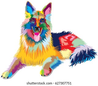 Dog; German shepherd; dog of decorative color; year of the dog; sheepdog