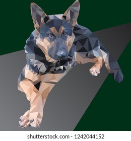 dog German shepherd low poly