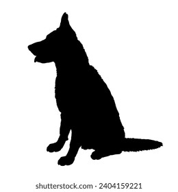 Dog German Shepherd sitting silhouette Breeds Bundle Dogs on the move. Dogs in different poses. High quality 
The dog jumps,  runs. sitting. The dog is lying down playing