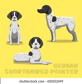 Dog German Shorthaired Pointer Cartoon Vector Illustration