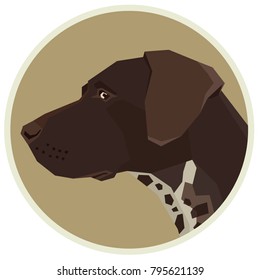Dog German shorthaired pointer Geometric style Avatar icon round