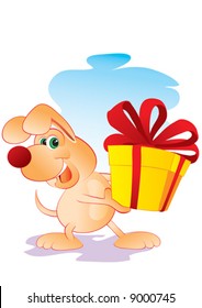 Dog with a gift