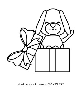dog in giftbox