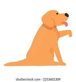 Dog give paw icon cartoon vector. Golden puppy. Beautiful animal face