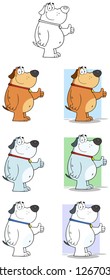 Dog Giving Thumbs up Cartoon Mascot Characters-Vector Collection