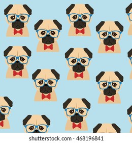 dog glasses background animal hipster style retro fashion icon, Vector illustration