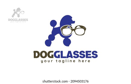 Diseño del logo de gafas de perro. vector