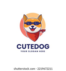 Dog With Glasses Mascot Logo Vector