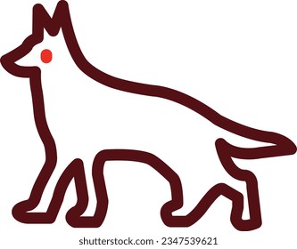 Dog Glyph Two Color Icon For Personal And Commercial Use.
