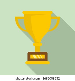 Dog gold cup icon. Flat illustration of dog gold cup vector icon for web design