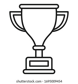 Dog gold cup icon. Outline dog gold cup vector icon for web design isolated on white background