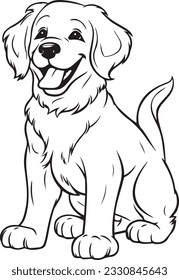Dog, Golden Retriever, illustration, vector, pet