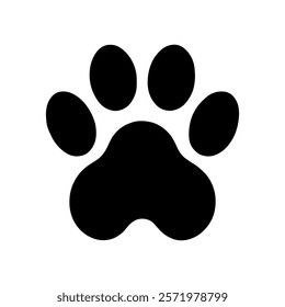 Dog golden retriever paw print silhouette icon vector illustration design on white background.