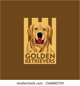 dog golden retrievers - logo vector