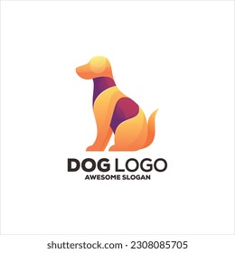 Dog gradient colorful logo design