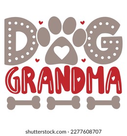 Dog Grandma - Boho Retro Style Dog T-shirt And SVG Design. Dog SVG Quotes T shirt Design, Vector EPS Editable Files, Can You Download This File.
