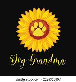 Dog Grandma Sunflower t-shirt design