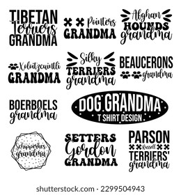 Dog grandma T shirt design bundle