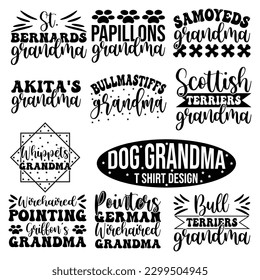 Dog grandma T shirt design bundle