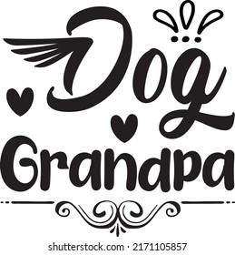 Dog Grandpa t-shirt design vector file
