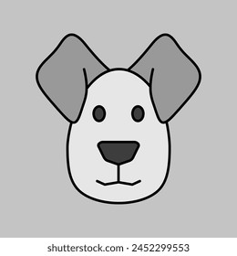 Dog grayscale icon. Farm animal vector illustration. Agriculture sign. Graph symbol for your web site design, logo, app, UI. EPS10.