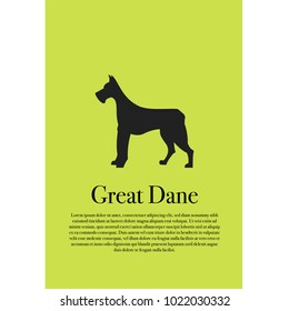 Dog great dane silhouette poster vector illustration design
