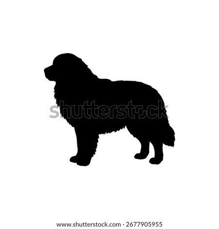 Dog great pyrenees silhouette vector flat illustration design.