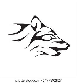 The dog is great. vector, isolated black silhouette of dog,