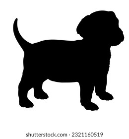 Dog Greater Swiss Mountain Dog puppies silhouette. Baby dog silhouette. Puppy