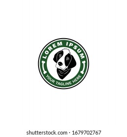 Dog Green Emblem Logo Vector Template