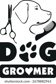 Preparador de cães. Design para o logotipo. Vetor