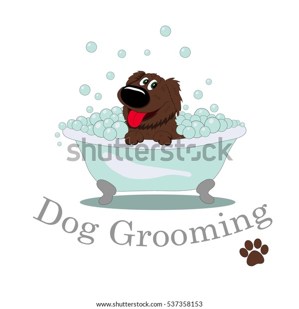 Dog Grooming Bath Bubbles Stock Vector (Royalty Free) 537358153
