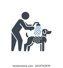 Dog Grooming Bath Icon Isolated On White Background