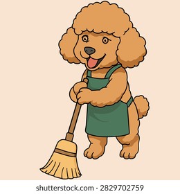 the dog is Grooming itself