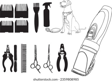 Kit de crianza de perros Silhouette - Herramientas de crianza de mascotas, Kit de cultivo de perros de una línea de arte - Accesorios para mascotas, Suministros de cultivo de mascotas