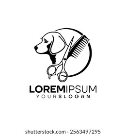 Dog Grooming Logo Vector Design Template