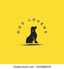 Dog grooming logo vector template.