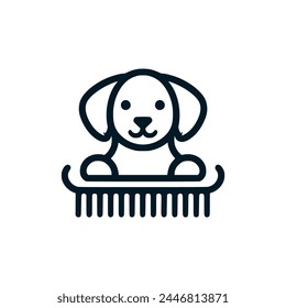 dog grooming pet salon logo vector illustration template design