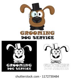Dog grooming. Dog service icon for salons and pet hairdressers. Vector illustration.