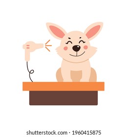 Dog grooming. Vector illustration in a simple style on a white background.