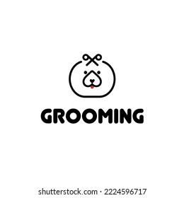 Dog Grooming vector logo design template.